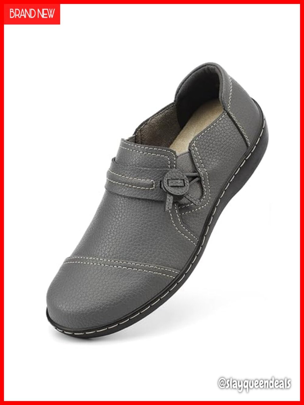 Full Grain Leather Loafers Slip-On Comfort Walking Flats Everyday Work Shoes